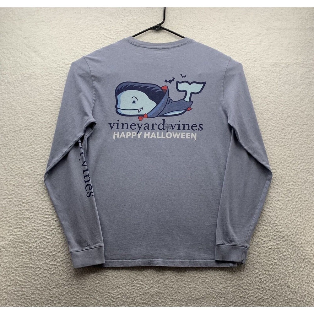 Vineyard Vines Halloween T-Shirt Mens Small S Vampire Whale‎ Preppy Casual Flaw
